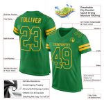 Custom Grass Green and Gold Football Jersey with Personalized Name and Number - Authentic Team Apparel Personalized Grass