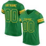 Custom Grass Green and Gold Football Jersey with Personalized Name and Number - Authentic Team Apparel Personalized Grass