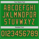 Custom Name and Number Baseball Jersey in Grass Green, Old Gold, and Black - Authentic Team Jersey Personalized Grass Green
