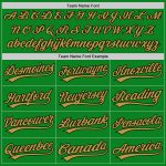 Custom Name and Number Baseball Jersey in Grass Green, Old Gold, and Black - Authentic Team Jersey Personalized Grass Green