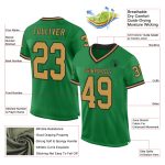 Custom Team Football Jersey with Personalized Name and Number - Grass Green Old Gold-Black Mesh Authentic Throwback Personalized