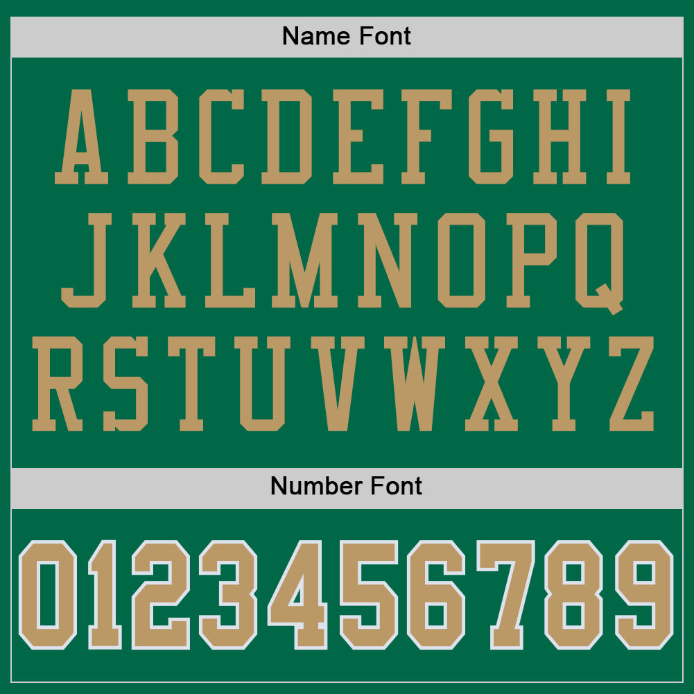 Personalized Grass Green Old Gold-White Mesh Authentic Throwback Football Jersey Team Custom Name and Number Custom Personalized Football Jersey - Grass Green Old Gold & White Mesh Authentic Throwback - Team Name & Number Personalized - Image 4