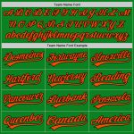 Custom Name and Number Authentic Baseball Jersey in Grass Green Orange-Black - Personalized Team Apparel Personalized Grass