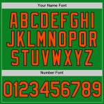Custom Name and Number Authentic Baseball Jersey in Grass Green Orange-Black - Personalized Team Apparel Personalized Grass