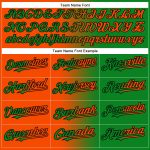 Custom Name and Number Baseball Jersey - Personalized Orange-Black Gradient in Grass Green - Authentic Team Apparel Personalized