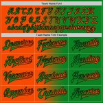 Custom Name and Number Bomber Jacket for Team - Grass Green Orange-Black Gradient Full-Snap Varsity Fashion Outerwear Personalized