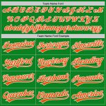 Custom Name and Number Authentic Baseball Jersey in Grass Green and Orange-White Personalized Grass Green Orange-White Authentic