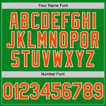 Custom Name and Number Authentic Baseball Jersey in Grass Green and Orange-White Personalized Grass Green Orange-White Authentic