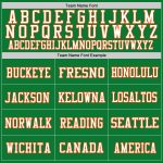 Custom Personalized Grass Green Football Jersey with Orange-White Mesh - Authentic Throwback Team Name and Number Personalized