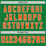 Custom Personalized Grass Green Football Jersey with Orange-White Mesh - Authentic Throwback Team Name and Number Personalized