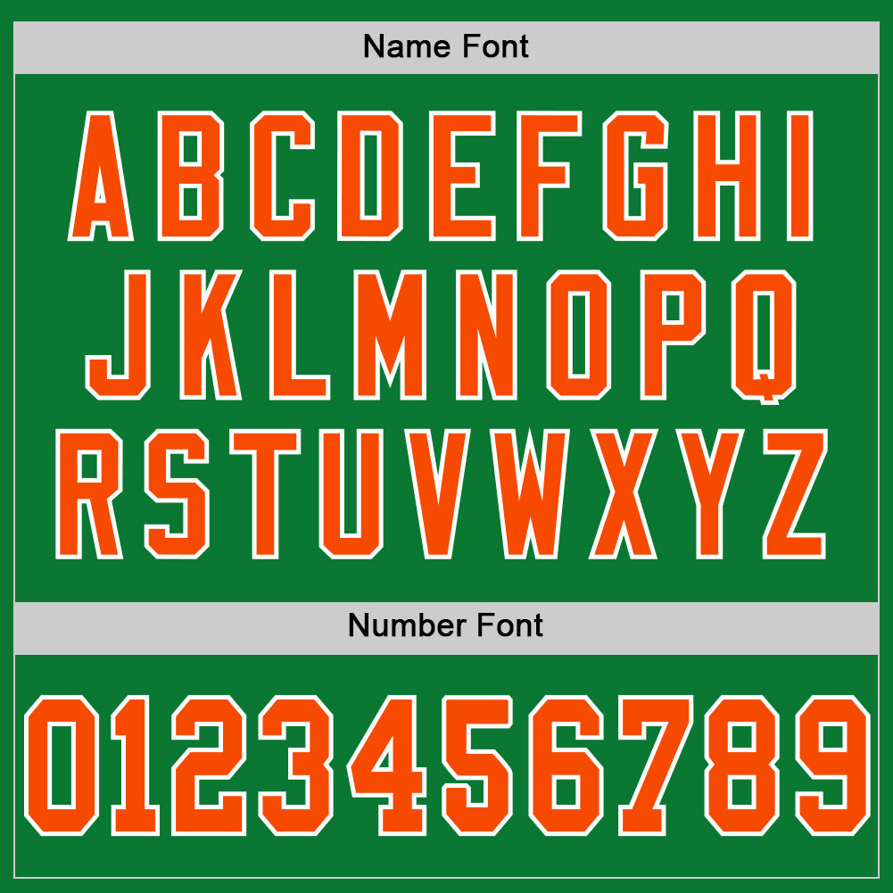 Personalized Grass Green Orange-White Mesh Authentic Throwback Football Jersey Team Custom Name and Number Custom Personalized Grass Green Football Jersey with Orange-White Mesh - Authentic Throwback Team Name and Number Personalized - Image 4