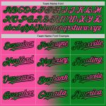 Custom Gradient Baseball Jersey - Personalized Grass Green Pink-Black Team Name & Number Personalized Grass Green Pink-Black