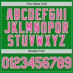 Custom Name and Number Baseball Jersey in Grass Green and Pink-White, Authentic Team Apparel Personalized Grass Green Pink-White