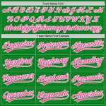 Custom Name and Number Baseball Jersey in Grass Green and Pink-White, Authentic Team Apparel Personalized Grass Green Pink-White