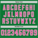 Custom Personalized Football Jersey with Name and Number in Grass Green Pink-White Mesh - Authentic Throwback Style Personalized