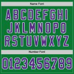 Custom Authentic Throwback Football Jersey - Personalized Grass Green and Purple-White - Team Name & Number Personalized