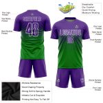 Custom Name Number Soccer Jersey in Grass Green Purple-White Sublimation - Personalized Team Uniform Personalized Grass Green