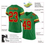 Custom Name Number Authentic Football Jersey Grass Green Red Gold Mesh Personalized Grass Green Red-Gold Mesh Authentic Football