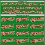 Custom Name and Number Baseball Jersey - Personalized Authentic Grass Green Red-White Team Jersey Personalized Grass Green