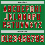 Custom Name and Number Authentic Throwback Football Jersey - Personalized Green Red-White Mesh Team Jersey Personalized Grass