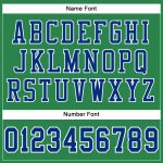 Custom Name and Number Personalized Football Jersey - Grass Green Royal-White Mesh Authentic Team Apparel Personalized Grass