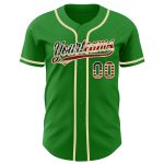 Personalized Vintage USA Flag Baseball Jersey - Custom Name & Number in Grass Green and Cream Personalized Grass Green Vintage