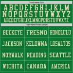 Custom Vintage USA Flag Football Jersey Personalized with Name and Number, Grass Green Cream-Red Mesh Design Personalized
