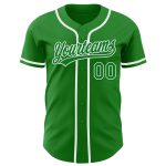 Custom Name Number Authentic Baseball Jersey - Personalized Grass Green White Team Jersey Personalized Grass Green White