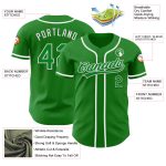 Custom Name Number Authentic Baseball Jersey - Personalized Grass Green White Team Jersey Personalized Grass Green White