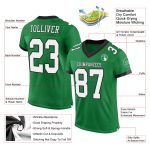 Personalized Football Jersey - Authentic Mesh in Grass Green and White-Black Personalized Grass Green White-Black Mesh Authentic