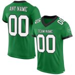 Personalized Football Jersey - Authentic Mesh in Grass Green and White-Black Personalized Grass Green White-Black Mesh Authentic