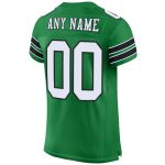 Custom Team Football Jersey with Personalized Name & Number - Green Black White Mesh Authentic Design Personalized Grass