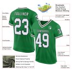 Personalized Grass Green Black White Authentic Throwback Jersey for Football Personalized Grass Green White-Black Mesh Authentic