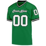 Custom Authentic Throwback Football Jersey - Personalized Team Name & Number in Grass Green, White, Black Mesh Personalized