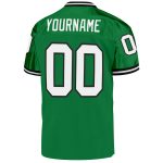 Custom Authentic Throwback Football Jersey - Personalized Team Name & Number in Grass Green, White, Black Mesh Personalized