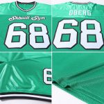 Custom Authentic Throwback Football Jersey - Personalized Team Name & Number in Grass Green, White, Black Mesh Personalized