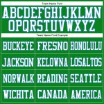 Custom Personalized Grass Green White Blue Football Jersey with Name and Number - Authentic Mesh Team Apparel Personalized