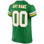 Personalized Grass Green White Gold Authentic Football Jersey - Custom Mesh Sportswear Personalized Grass Green White-Gold