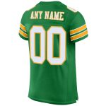Custom Name Number White Gold Mesh Football Jersey - Personalized Grass Green Authentic Team Jersey Personalized Grass Green
