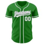 Custom Name and Number Baseball Jersey - Personalized Grass Green White-Gray Authentic Team Jersey Personalized Grass Green