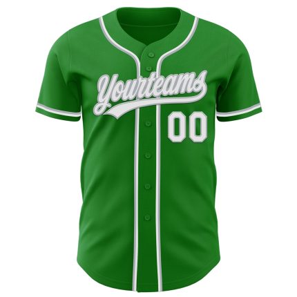 Custom Name and Number Baseball Jersey - Personalized Grass Green White-Gray Authentic Team Jersey Personalized Grass Green
