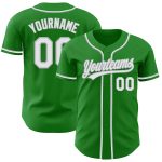 Custom Name and Number Baseball Jersey - Personalized Grass Green White-Gray Authentic Team Jersey Personalized Grass Green