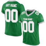 Personalized Green White-Gray Mesh Authentic Football Jersey Personalized Grass Green White-Gray Mesh Authentic Football