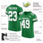 Custom Name and Number Authentic Football Jersey in Grass Green White-Gray Mesh - Personalized Team Apparel Personalized