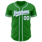 Custom Name and Number Authentic Baseball Jersey in Grass Green and Light Blue for Team - Personalized Sports Apparel Personalized