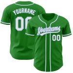 Custom Name and Number Authentic Baseball Jersey in Grass Green and Light Blue for Team - Personalized Sports Apparel Personalized