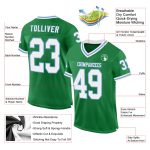 Custom Personalized Throwback Football Jersey - Grass Green White-Light Blue Mesh, Team Name & Number Personalized Grass