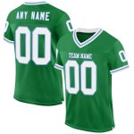 Custom Personalized Throwback Football Jersey - Grass Green White-Light Blue Mesh, Team Name & Number Personalized Grass