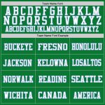 Custom Personalized Throwback Football Jersey - Grass Green White-Light Blue Mesh, Team Name & Number Personalized Grass