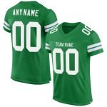 Customizable Grass Green Football Jersey with White Mesh - Personalized Name & Number Personalized Grass Green White Mesh